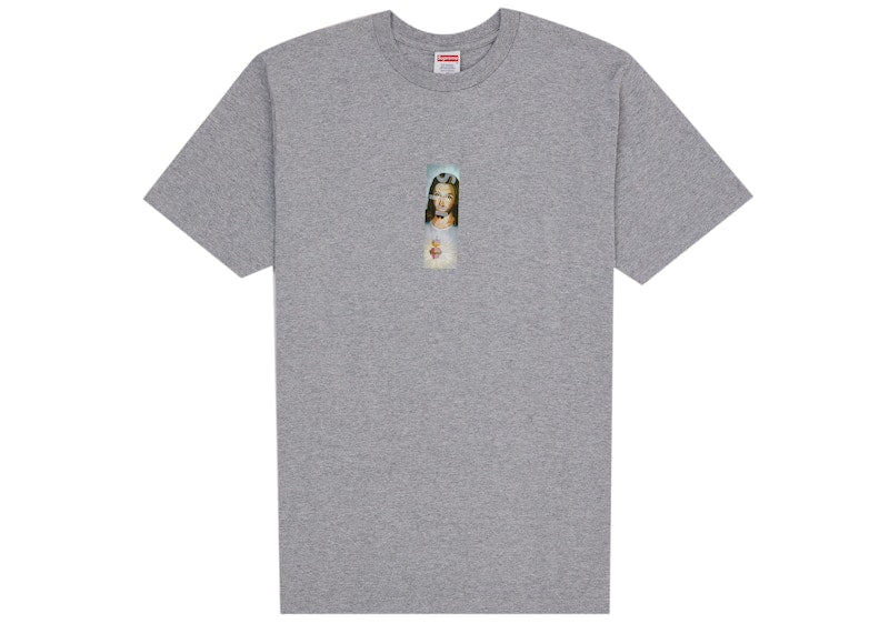 Supreme Prayer Card Box Logo Tee Heather Grey