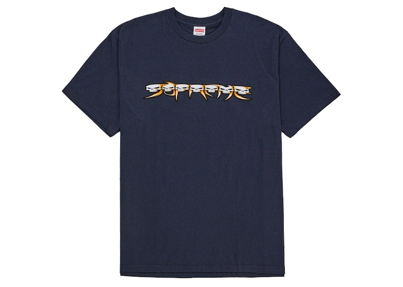 Supreme Skulls Spellout Tee Navy