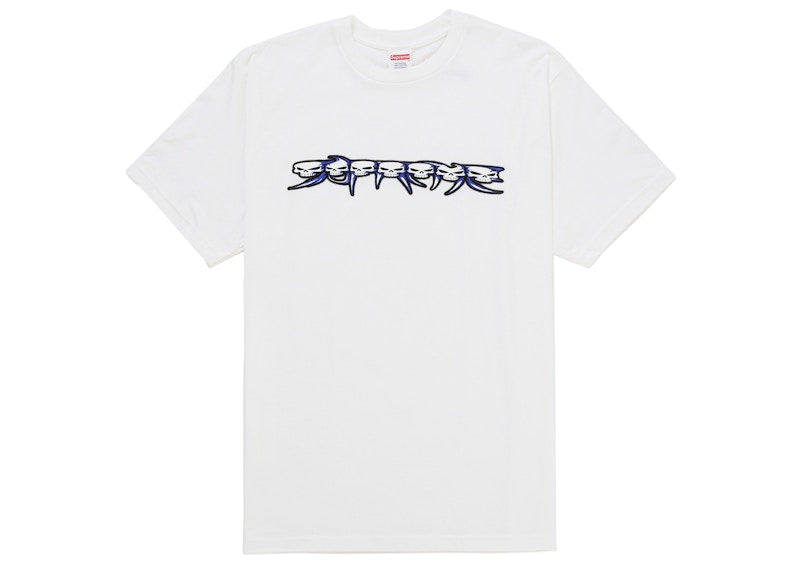 Supreme Skulls Spellout Tee White