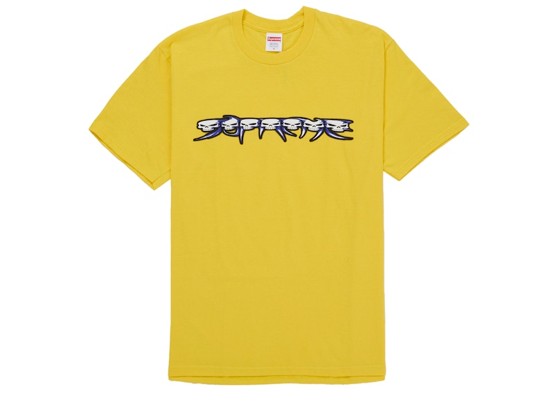 Supreme Skulls Spellout Tee Yellow