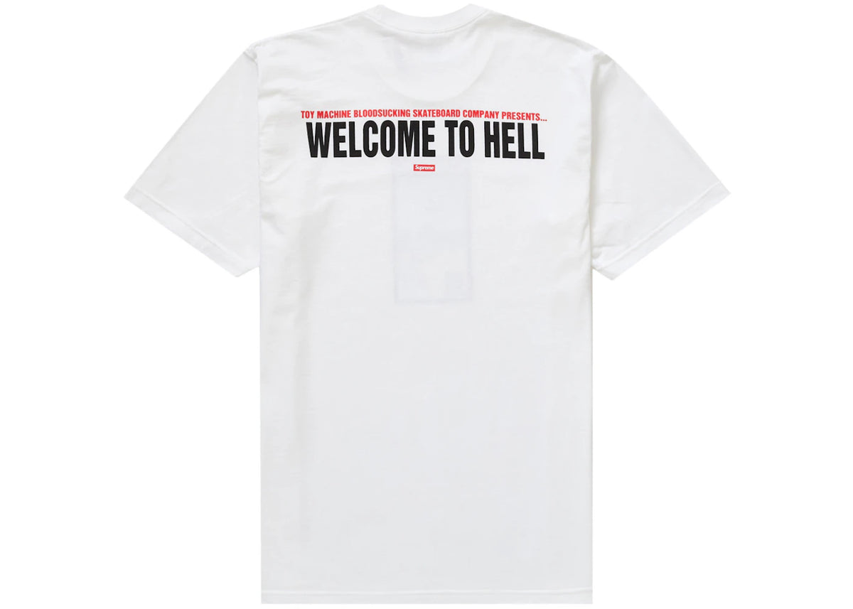 Supreme Toy Machine Welcome To Hell Tee White