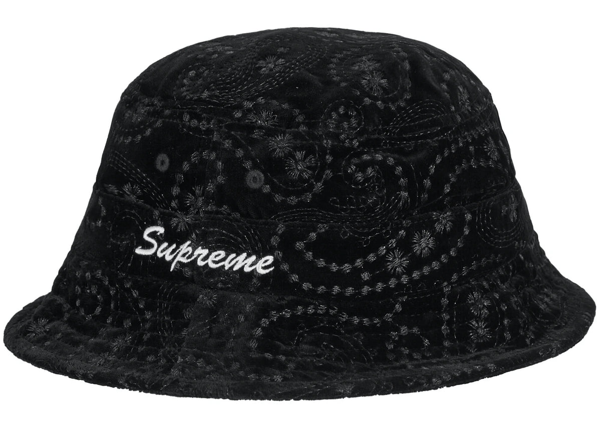 Supreme Velvet Paisley Boonie Black