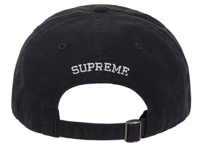 Supreme Washed Canvas S Logo 6-Panel Hat (FW26) Black