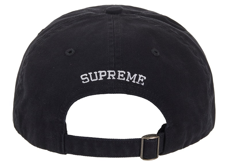 Supreme Washed Canvas S Logo 6-Panel Hat (FW26) Black