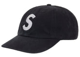 Supreme Washed Canvas S Logo 6-Panel Hat (FW26) Black