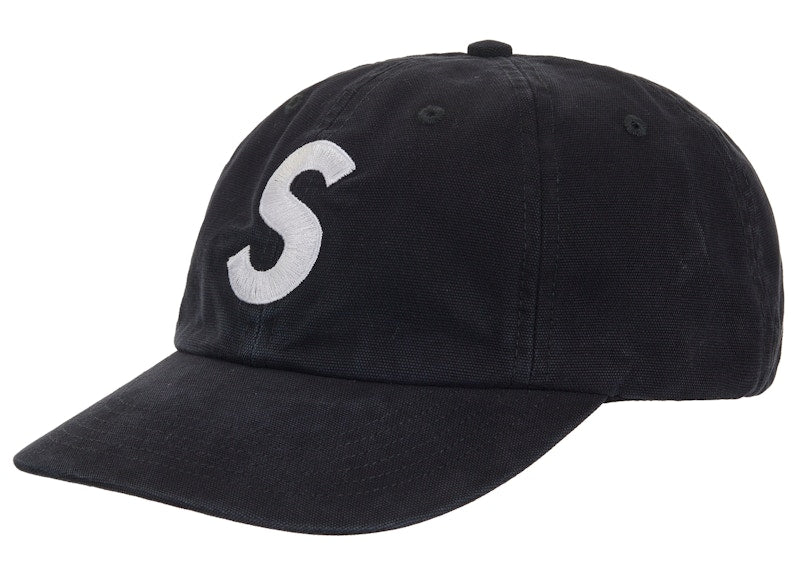 Supreme Washed Canvas S Logo 6-Panel Hat (FW26) Black