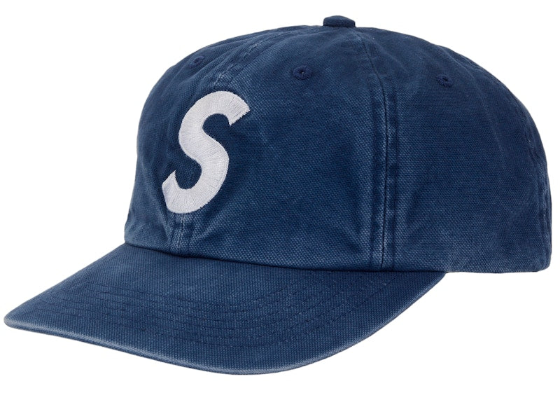 Supreme Washed Canvas S Logo 6-Panel Hat (FW26) Blue