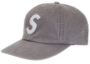 Supreme Washed Canvas S Logo 6-Panel Hat (FW26) Grey