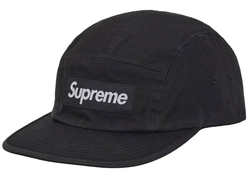 Supreme Washed Chino Twill Camp Cap (FW26) Black