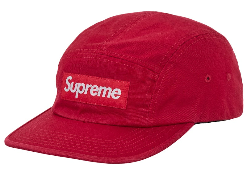 Supreme Washed Chino Twill Camp Cap (FW26) Red