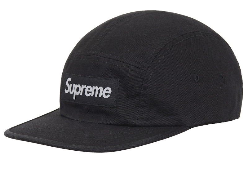 Supreme Washed Chino Twill Camp Cap (SS26) Black