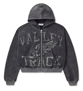 Vale Forever Black Cat Zip Up Hoodie Black