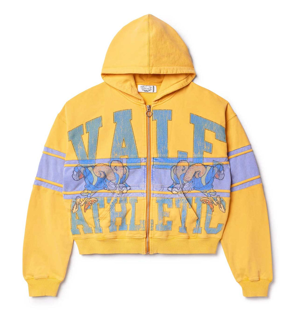 Vale Forever Yellow Big Horn Zip Up Hoodie