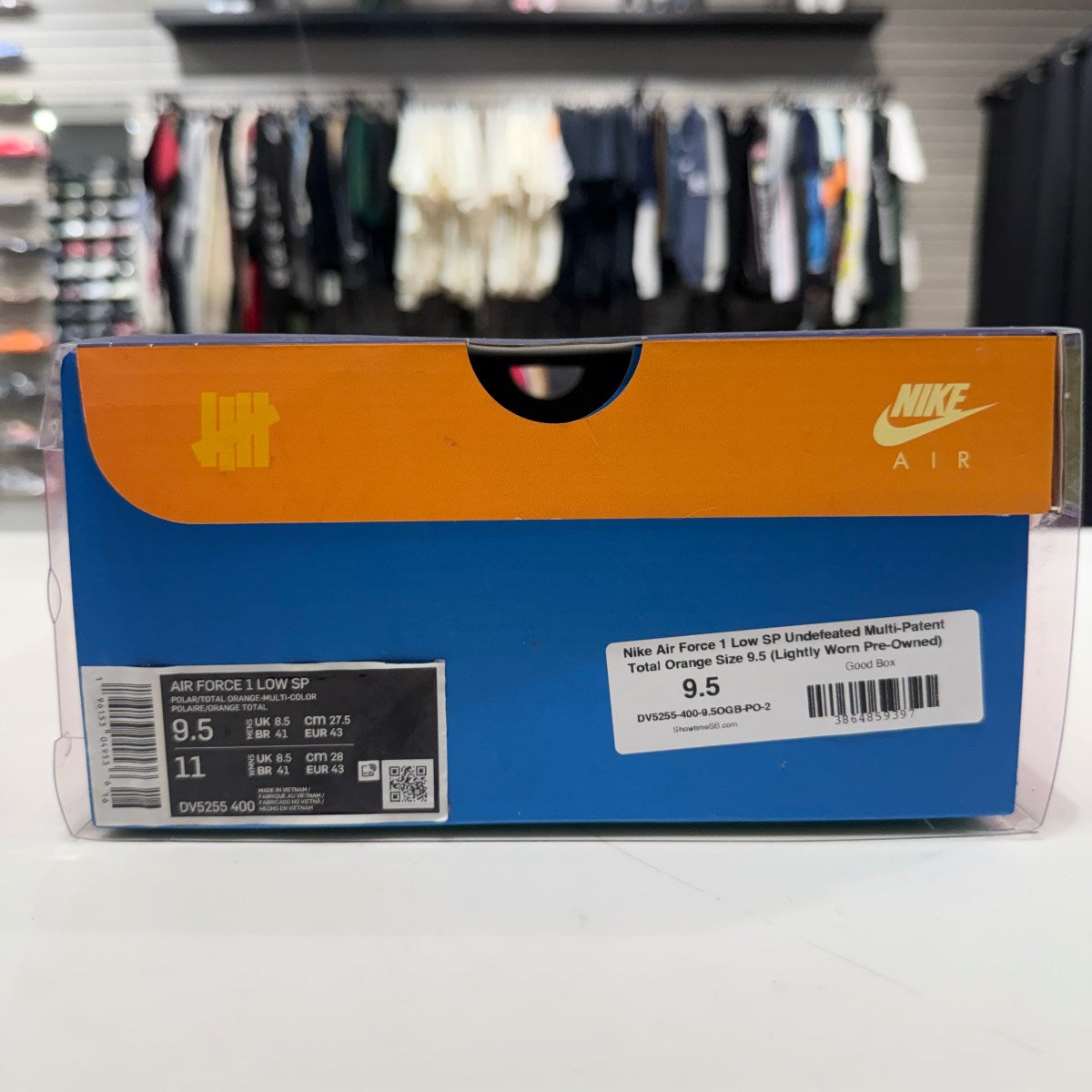 Nike Air Force 1 Low SP Undefeated Multi-Patent Total Orange Size 9.5 (Lightly Worn Pre-Owned) - Image 7