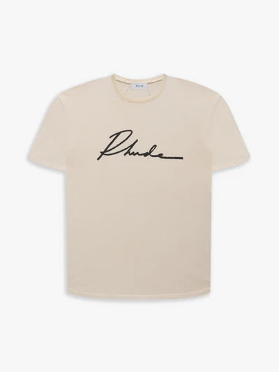 Rhude Script Logo Tee Cream
