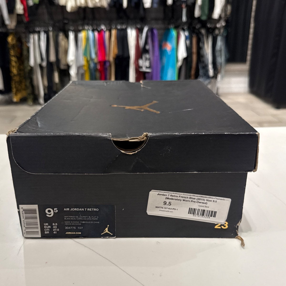 Jordan 7 Retro French Blue (2015) Size 9.5 (Moderately Worn Pre-Owned) - Image 6
