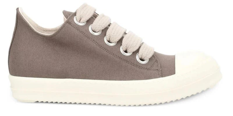 Rick Owens DRKSHDW Denim Shoes Jumbolace Low Sneaks Dust/ Milk