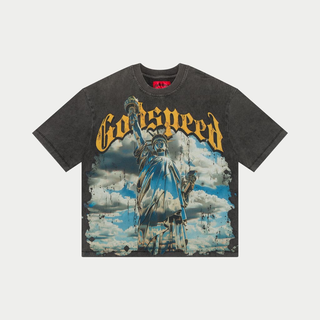 GODSPEED Chrome Liberty T-Shirt Sky Grey Wash