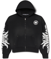 LOSTSHDWS Acid Wash Zip Up Hoodie Black