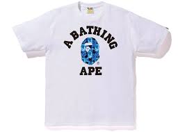 BAPE Flame College Tee White/Blue