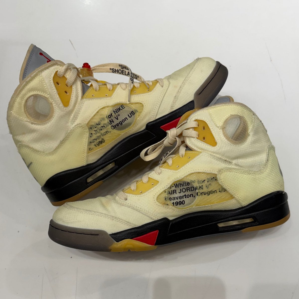 Jordan 5 Retro Off-White Sail Size 14 (Lightly Worn Pre-Owned) - Image 3