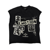 Mixed Emotions Newspaper Sleeveless tee