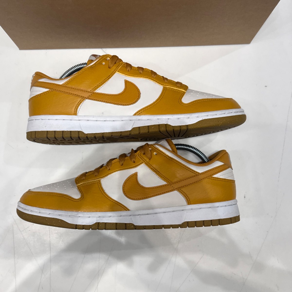 Nike Dunk Low Next Nature Phantom Gold Suede (Women's) Size 11.5W (Lightly Worn Pre-Owned) - Image 3