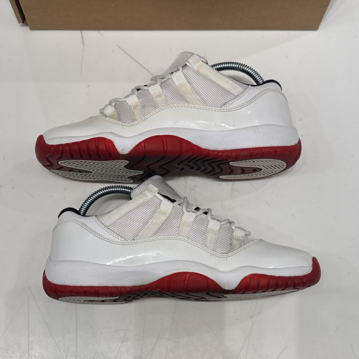 Jordan 11 Retro Low White Varsity Red (GS) Size 7Y (Moderately Worn Pre-Owned) - Image 2
