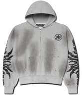 LOSTSHDWS Dirty Zip Up Hoodie Grey