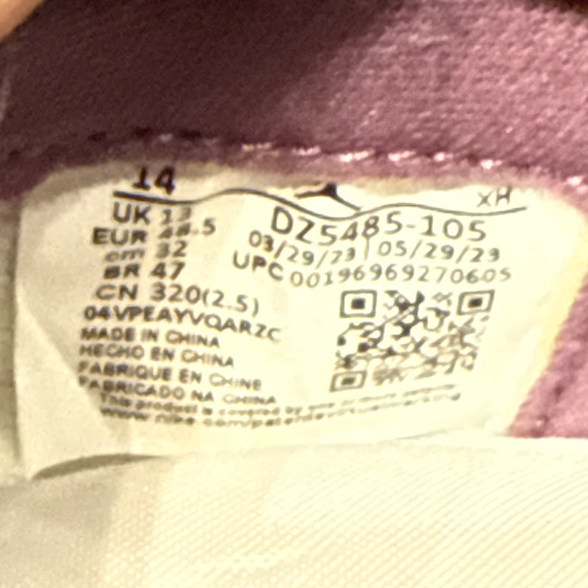 Jordan 1 Retro high OG Mauve Size 14 (Lightly Worn Pre-Owned) - Image 6