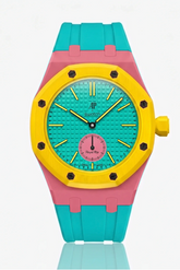 Swatch x Audemars Piguet AP Bioceramic Royal Pop Savonnette Otg Roz on OTG Pink case & Turquoise Strap