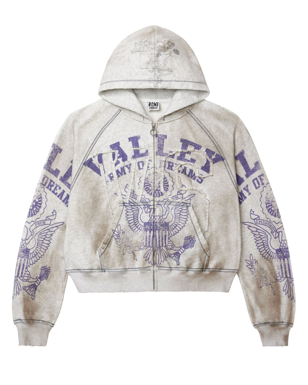 Vale Forever ARMY ZIP UP GREY