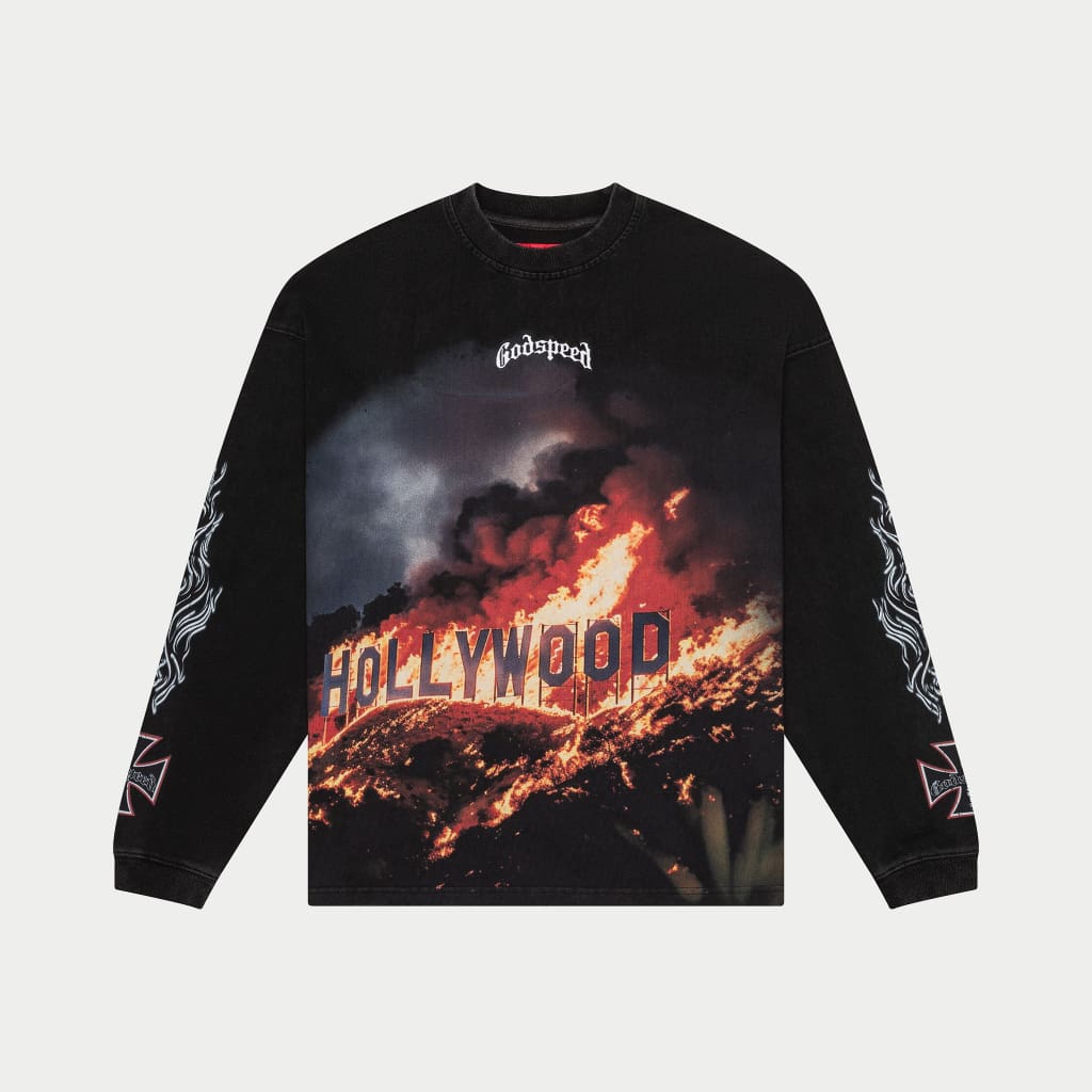 GODSPEED Hollywood Inferno LS T-shirt Black Wash