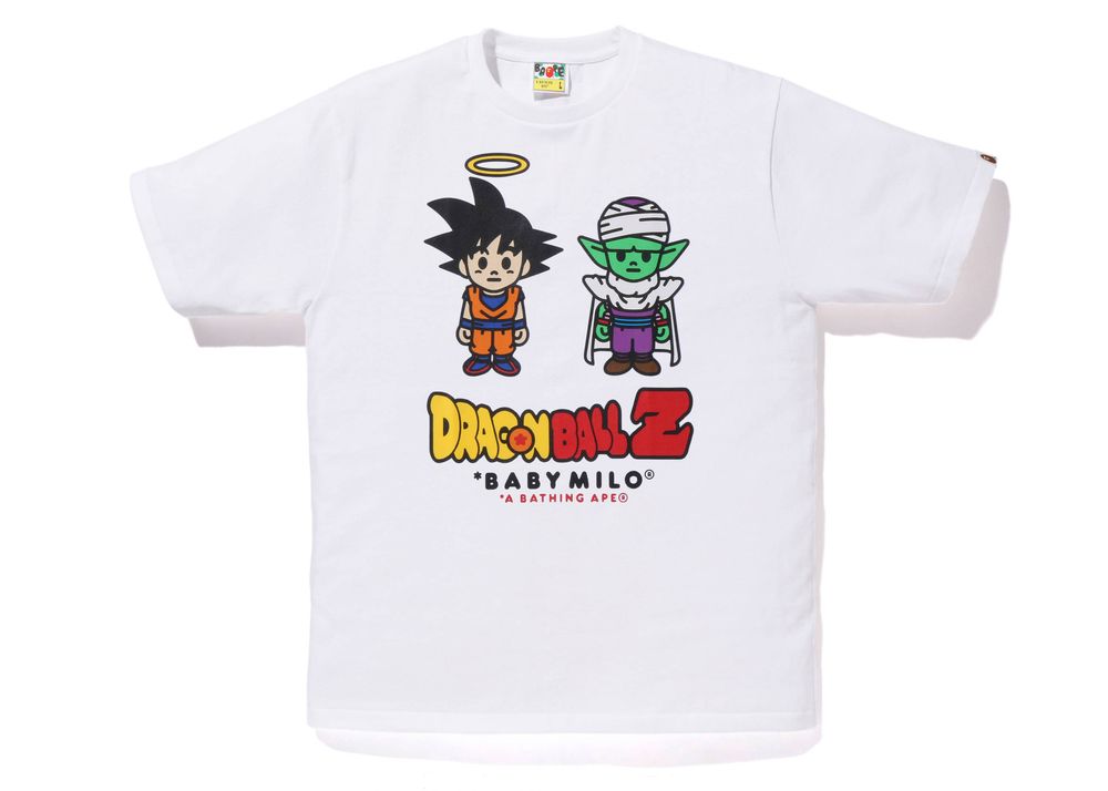 Bape X DRAGON BALL Z SON GOKU & PICCOLO BABY MILO Tee White