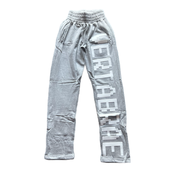 Vertabrae Straight Legged Sweatpants  Light Grey/White