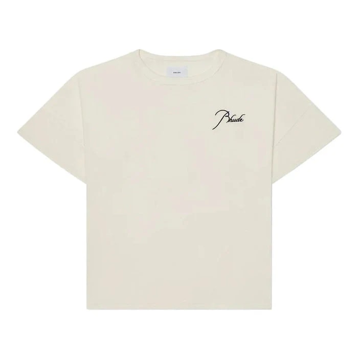 Rhude Cursive Logo Tee Cream
