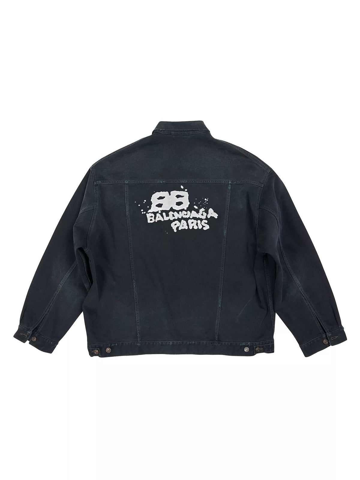 Balenciaga Hand Drawn BB Icon Oversized Jacket Black