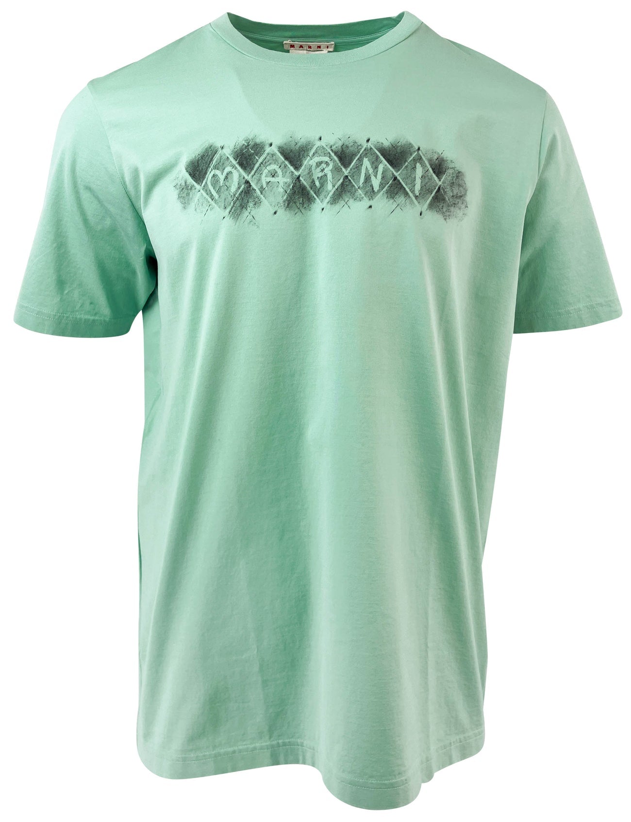 Marni Logo Diamond Print T-Shirt Teal