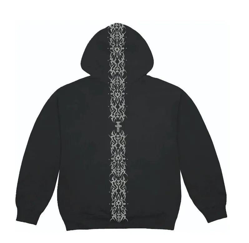 Travis Scott Studded Pullover Hoodie Black