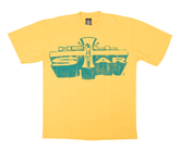 Hellstar Studios Jesus Emblem Short Sleeve Tee Shirt Yellow