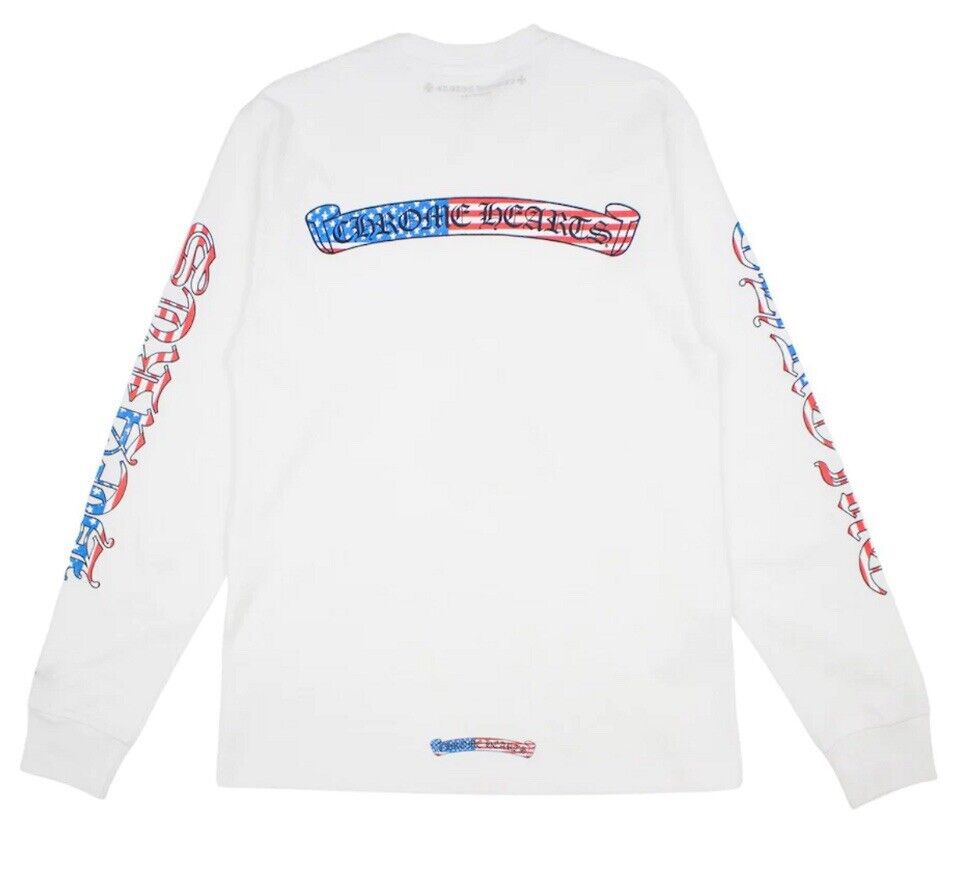 Chrome Hearts Matty Boy America Pocket Tee Long Sleeve White