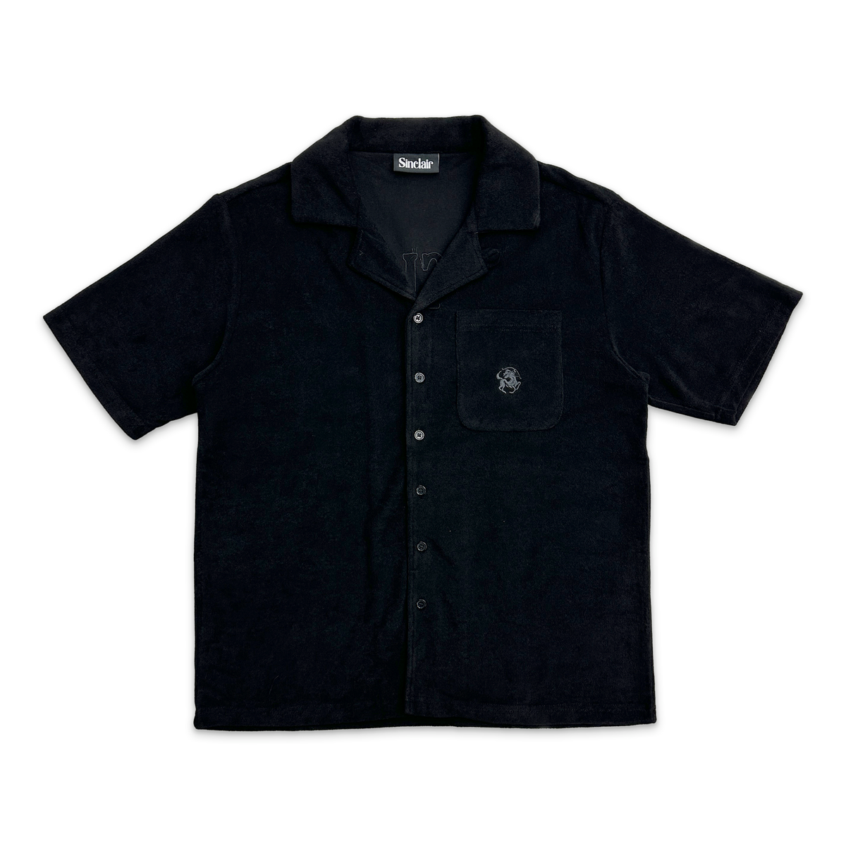 Sinclair Terry Cloth Camp Shirt Black