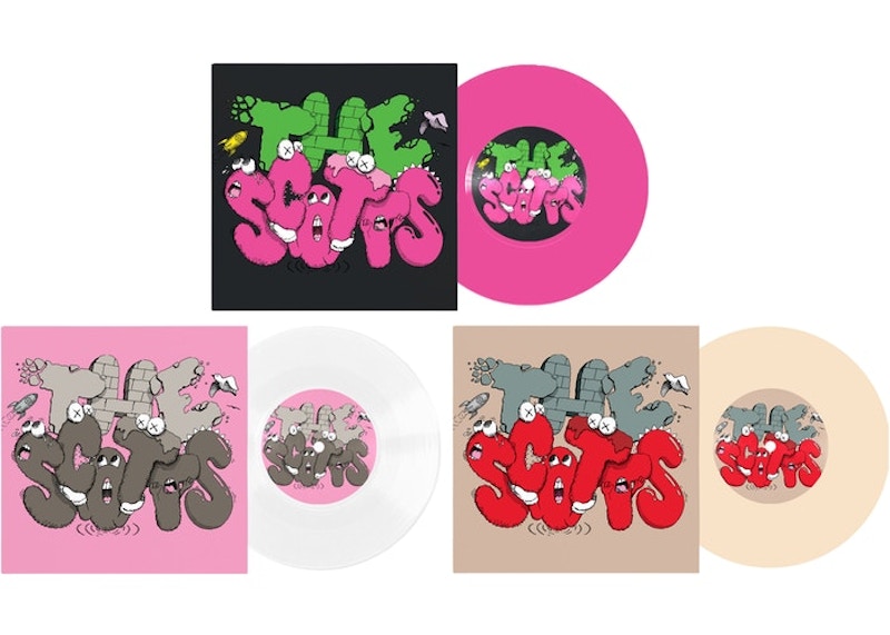 Travis Scott The Scotts KAWS Vinyl 7" Pink/White/Beige Set