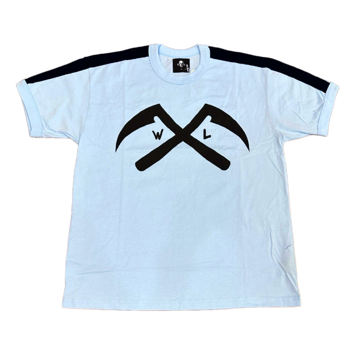 Warren Lotas Crossed Scythe Ringer T-Shirt Sky Blue