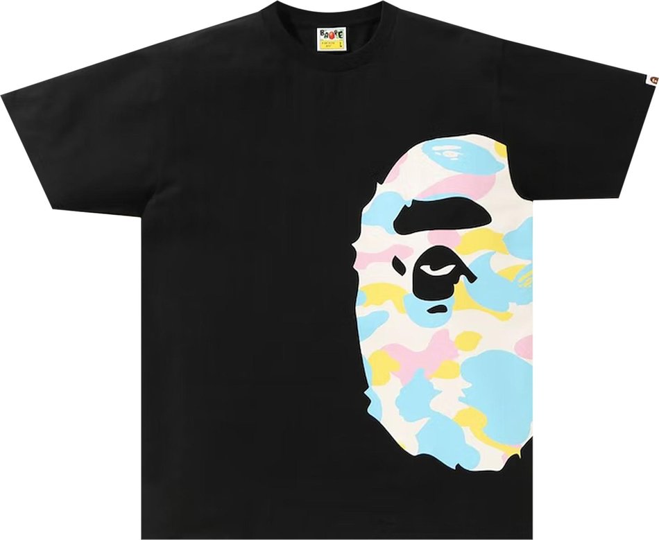 BAPE New Multi Camo Side Big Ape Head Tee Black