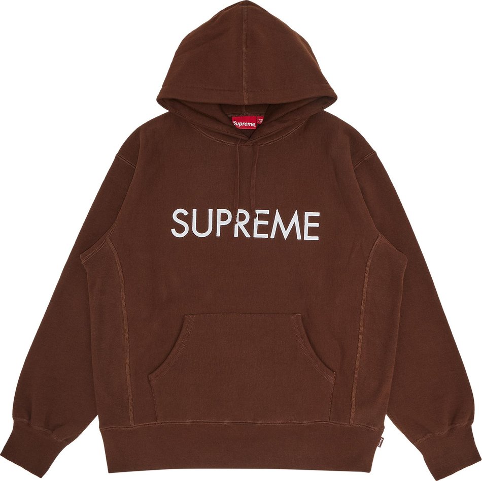 Supreme Capital Hooded Sweatshirt Dark Brown