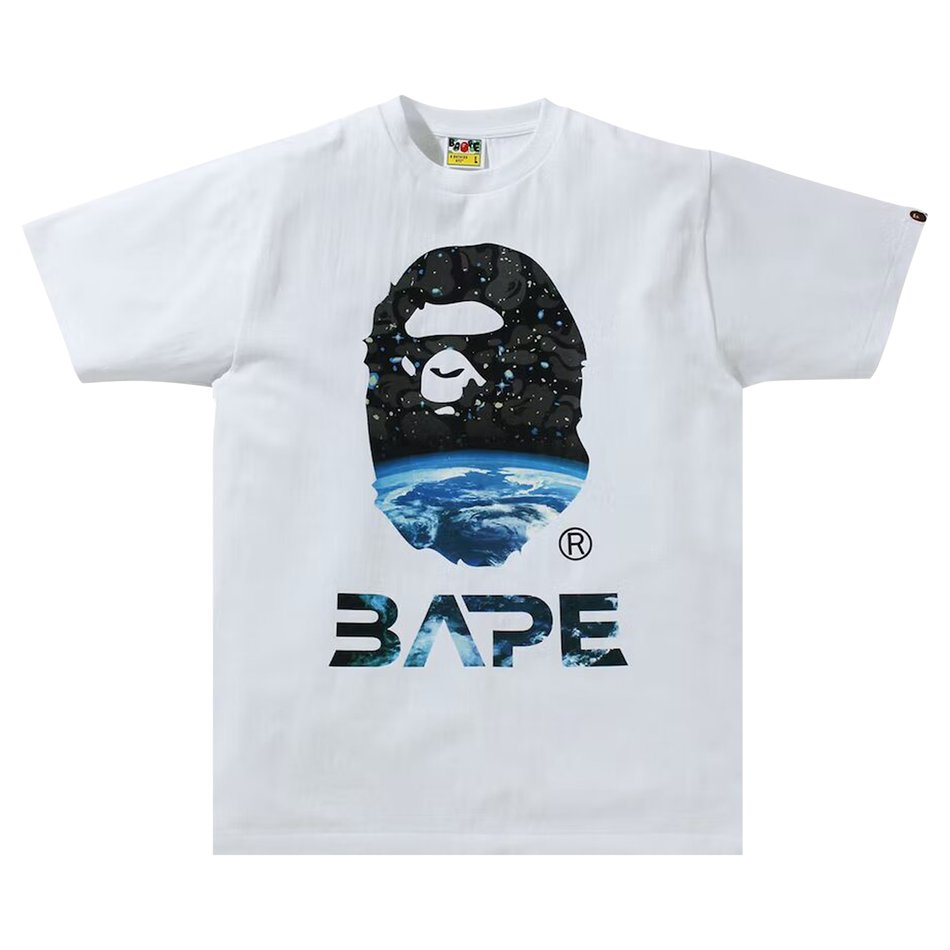 BAPE Space Camo Ape Head Tee White