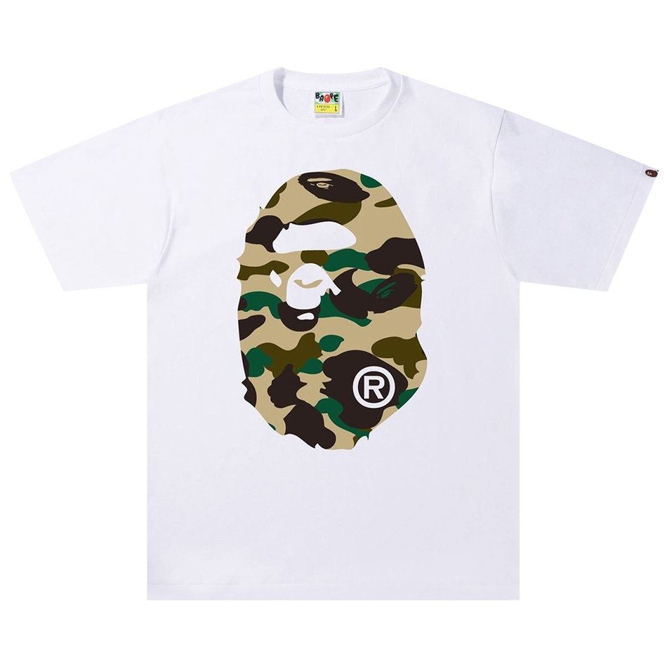 BAPE 1st Camo Big Ape Head Tee White Yellow