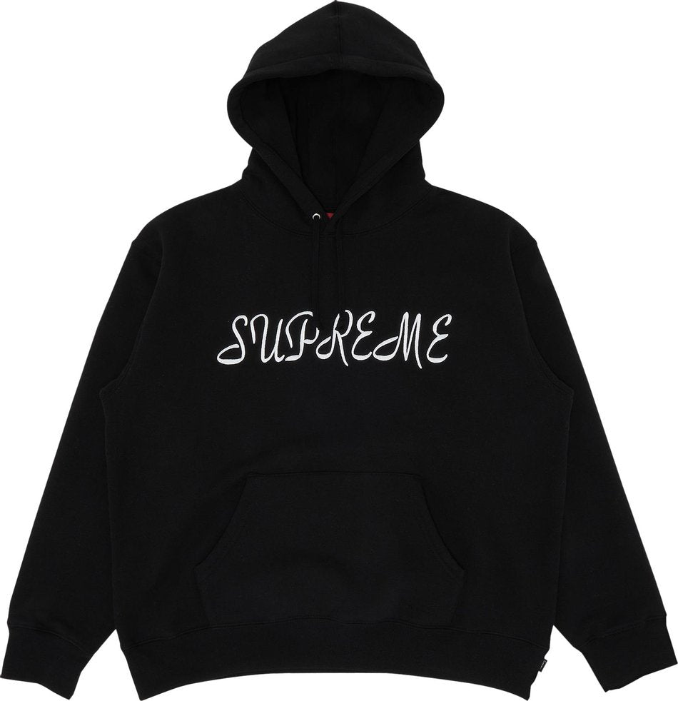 Supreme Script Hooded Sweatshirt Black