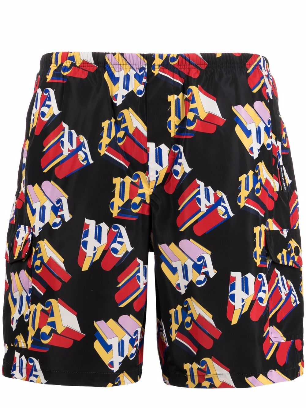 Palm Angels Multi-Color Logo Print Swim Shorts